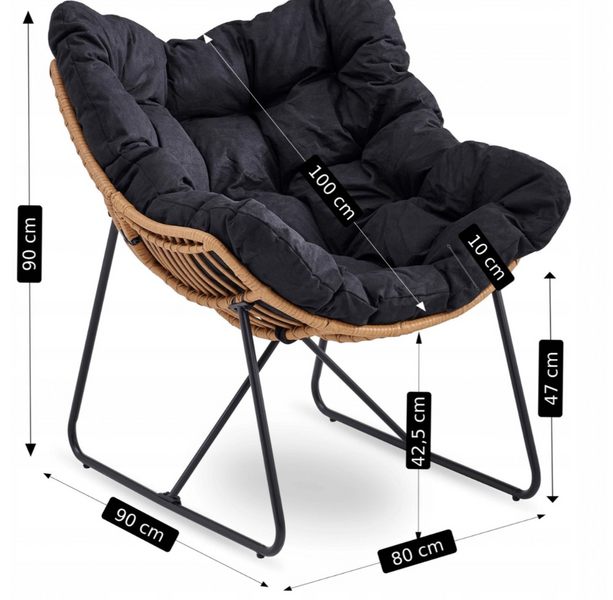 Крісло для відпочинку MEBEL ELITE FIN Чорний ME.FIN/CZ/T/FW