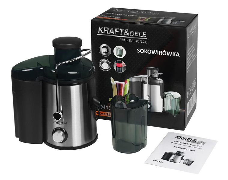 Мощная соковыжималка Kraft&Dele KD4138, 1600 Вт &ndash; быстрое и эффективное приготовление свежих соков для дома и кухни