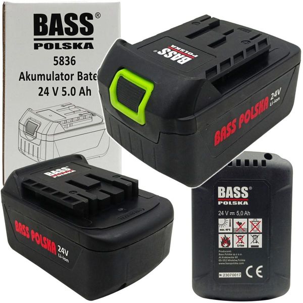 Аккумулятор 5,0 Ач для инструментов на 24 В Bass Polska 5836