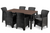 Комплект садових меблів MEBEL ELITE ARGOS 160&ndash;260&times;90 см горіх + 6 крісел FRESNO чорний &mdash; розсувний стіл для тераси та саду
