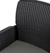 Комплект садових меблів MEBEL ELITE ARGOS 160&ndash;260&times;90 см горіх + 6 крісел FRESNO чорний &mdash; розсувний стіл для тераси та саду