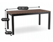 Комплект садових меблів MEBEL ELITE ARGOS 160&ndash;260&times;90 см горіх + 6 крісел FRESNO чорний &mdash; розсувний стіл для тераси та саду