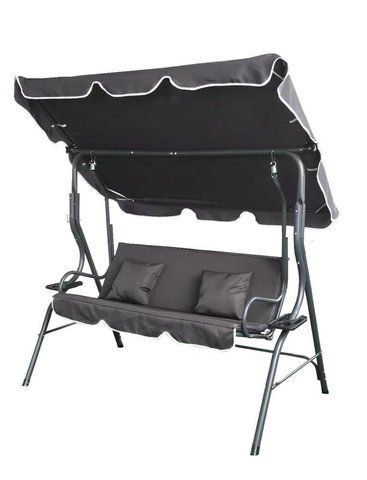 Качеля садовая с подушками и подстаканниками 170х110х153 см Bass Polska BH 10030, антрацит