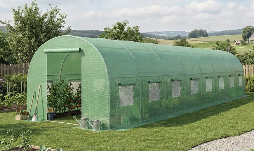 Садовая пленка для теплицы 24 м&sup2; (3&times;8&times;2 м) FT-3X8X2-Z, зелёная &mdash; прочное укрытие для защиты растений и высокого урожая