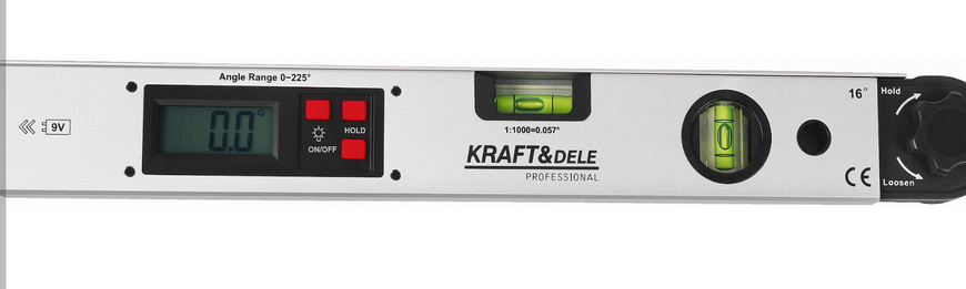 Электрический транспортирный уровень KRAFT&DELE KD3561, 400 мм, с ЖК-дисплеем