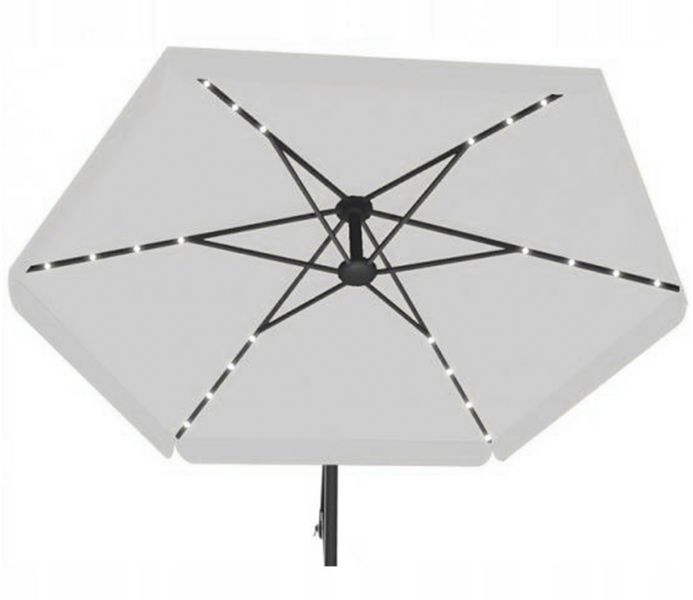 Зонтик садовый с LED подсветкой и чехлом 300 см GardenLine GAO1497 серый