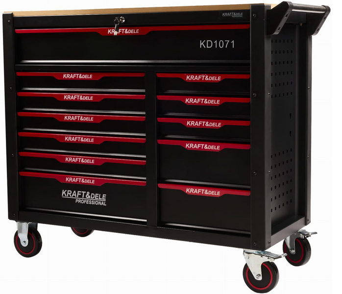 Інструментальна шафа Kraft&Dele KD1071 з набором інструментів 541 предмет, професійний комплект для СТО та майстерні