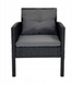 Комплект садовой мебели из техноротанга Kontrasto Capri Pro 414145, 6 предметов, черный с серыми подушками, для террасы, сада и лаунж-зоны