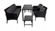 Комплект садовой мебели из техноротанга Kontrasto Capri Pro 414145, 6 предметов, черный с серыми подушками, для террасы, сада и лаунж-зоны