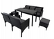Комплект садовой мебели из техноротанга Kontrasto Capri Pro 414145, 6 предметов, черный с серыми подушками, для террасы, сада и лаунж-зоны