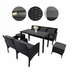 Комплект садовой мебели из техноротанга Kontrasto Capri Pro 414145, 6 предметов, черный с серыми подушками, для террасы, сада и лаунж-зоны