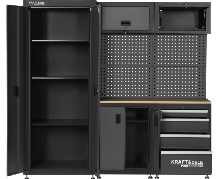 Комплект меблів для майстерні Kraft&Dele KD5862, модульний набір шаф та верстак