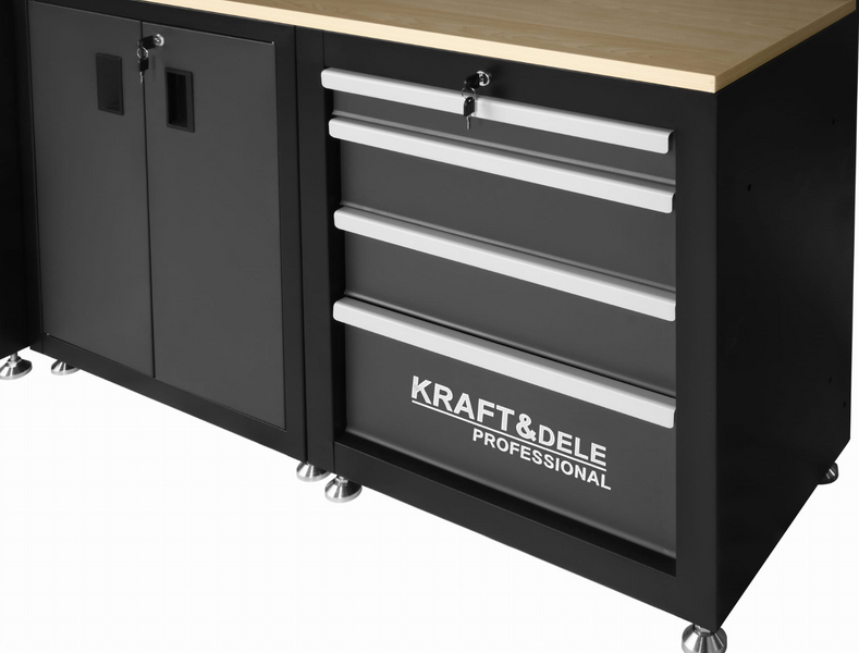 Комплект меблів для майстерні Kraft&Dele KD5862, модульний набір шаф та верстак