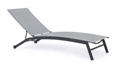 Шезлонг, лежак, кресло для сада и отдыха GardenLine ANH0860 с колесами, серый