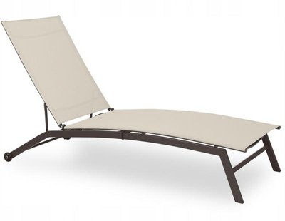 Шезлонг , лежак, крісло для відпочинку регульоване GardenLine ANH0692 з колесами, коричневе 195x63x34/82 см
