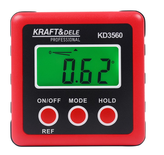 Профессиональный цифровой транспортир с магнитным уровнем KRAFT&DELE KD3560