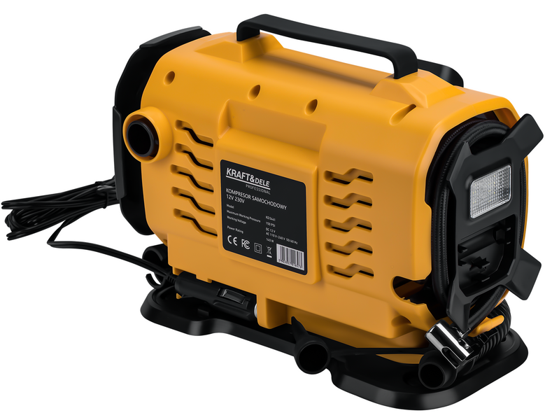 Компресор автомобільний 12В/230В з ліхтариком Kraft&Dele KD3441