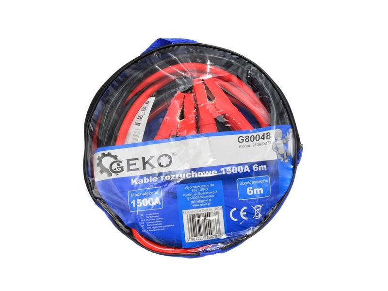 Стартовые провода для прикуривания автомобиля 1500А 6м GEKO G80048