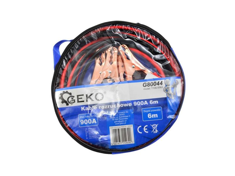 Стартовые провода для прикуривания автомобиля 900А 6м GEKO G80044