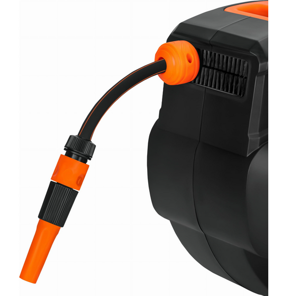 Котушка автоматична Kraft&Dele KD2152 20 м + 2 м 1/2" для саду, городу та дачі &mdash; з настінним кріпленням і автоматичною змоткою шланга