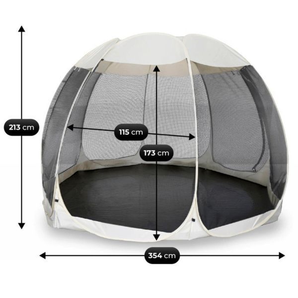 Садовая беседка MEBEL ELITE CAMA 354 см бежевая/чёрная &mdash; павильон для сада, террасы и зоны отдыха.