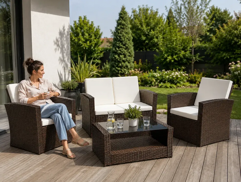 Садовый комплект мебели BH30087 с диваном, 2 креслами и кофейным столиком