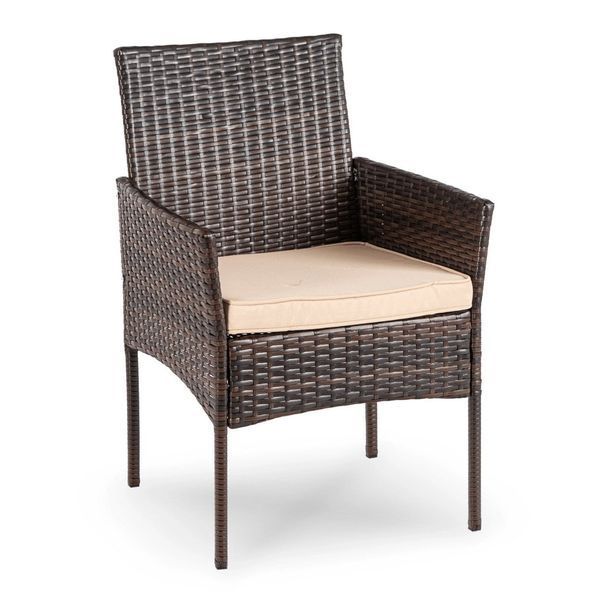 Набор садовой мебели MEBEL ELITE AZUL (стол + 4 кресла) коричневый/бежевый из техноротанга для сада, террасы и дачи