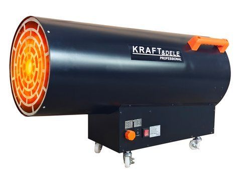 Газовый обогреватель Kraft&Dele KD11707 100 кВт с автоматической регулировкой мощности и редуктором для промышленных помещений