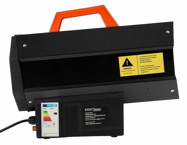 Газовый обогреватель Kraft&Dele KD11734 25 кВт с редуктором для гаража, мастерской и склада