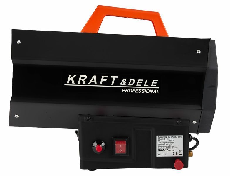 Газовый обогреватель Kraft&Dele KD11734 25 кВт с редуктором для гаража, мастерской и склада