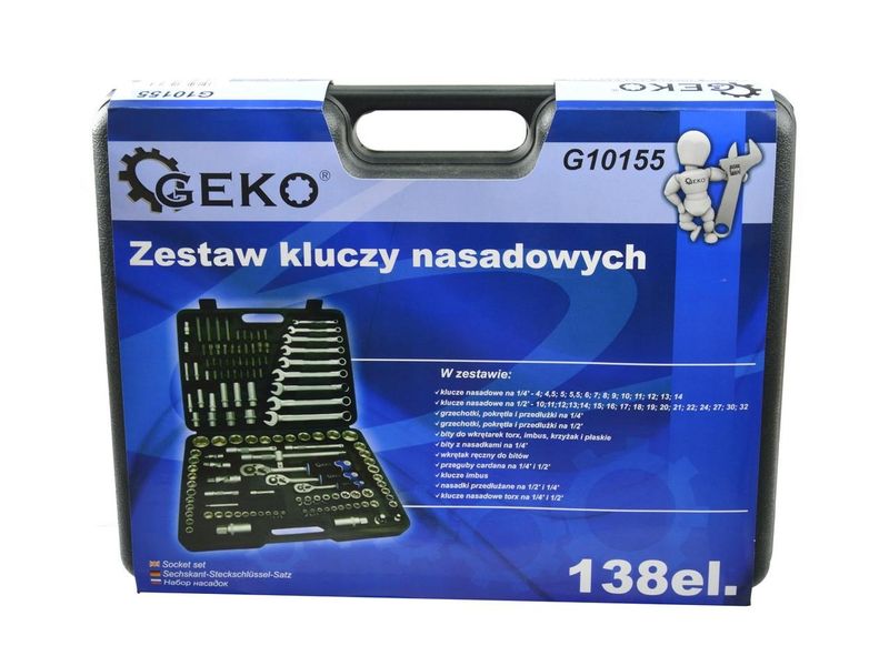 Набор торцевых и комбинированных ключей 138 шт. CRV GEKO G10155