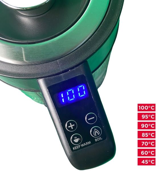 Електрочайник скляний з регулятором температури і світлодіодним підсвічуванням, 1,7 л Bass Polska BH 10364