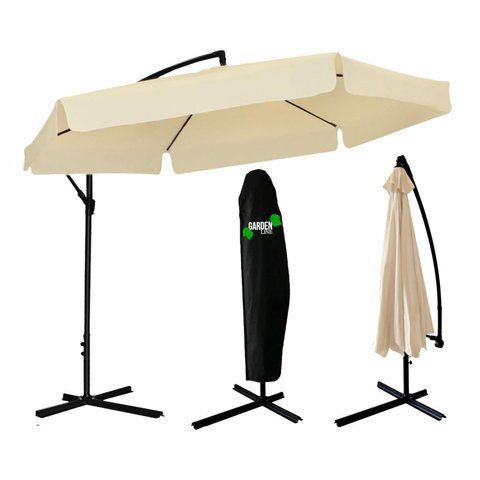Садовый зонтик с чехлом Garden Line BANANA 300 см Бежевая GAO2866