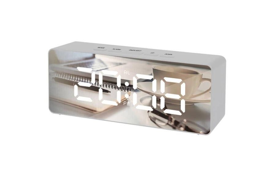 Годинник з будильником, термометром та дзеркалом Bass Polska BH 11110