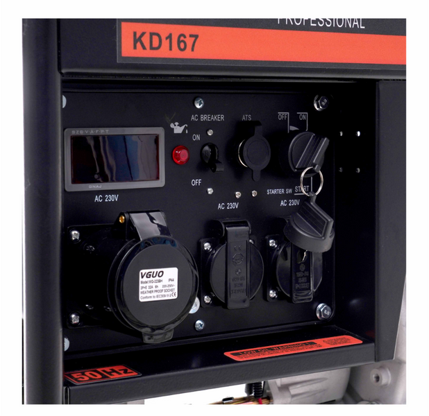 Генератор бензиновий Kraft&Dele KD167, 6 кВт, 230 В