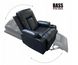Масажне шкіряне крісло-качалка Bass Polska BH 30040 RELAX з масажем спини, попереку та ніг, чорне