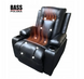 Масажне шкіряне крісло-качалка Bass Polska BH 30040 RELAX з масажем спини, попереку та ніг, чорне