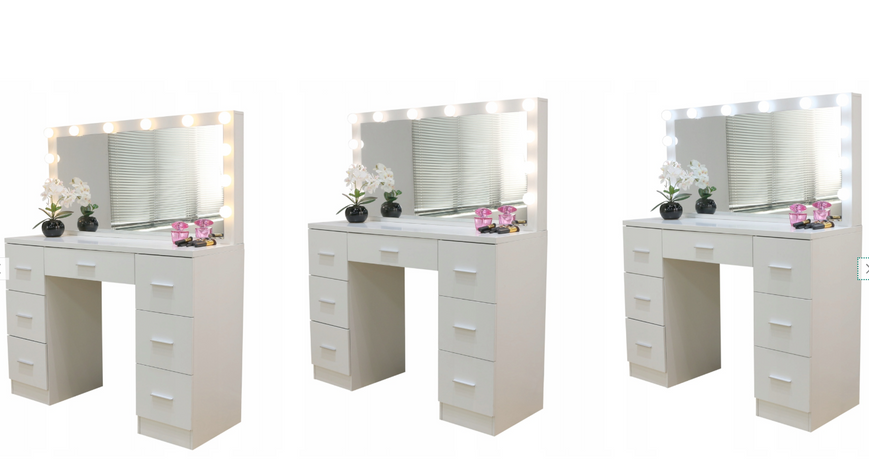 Косметический столик с подсветкой TL08-BL808-LED-BIALA &mdash; комфорт и стиль в черно-белом цвете