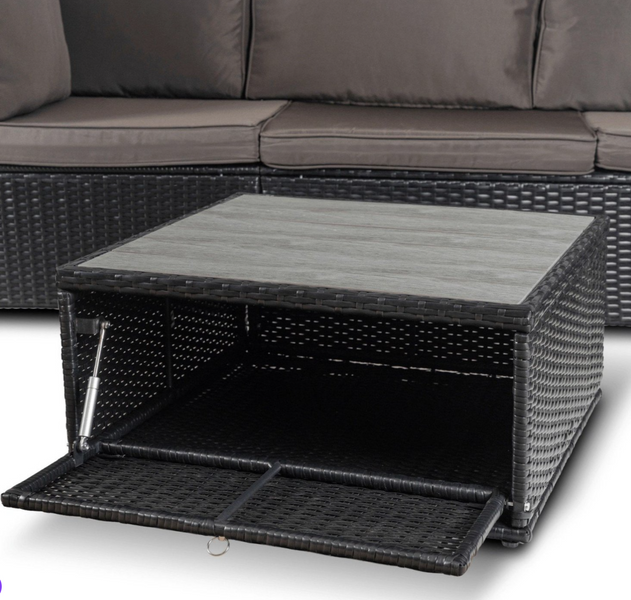 Комплект садових меблів MEBEL ELITE CALIENTE чорний/коричневий ME.CALIENTE/CZ/RT/OGR/ZES