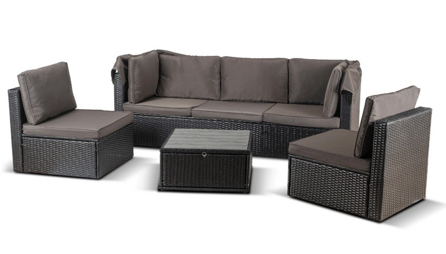 Комплект садових меблів MEBEL ELITE CALIENTE чорний/коричневий ME.CALIENTE/CZ/RT/OGR/ZES