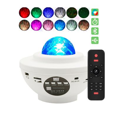 Зоряний проектор з динаміком Bluetooth, світлодіодний зоряний дисплей, білий Bass Polska BH 59310