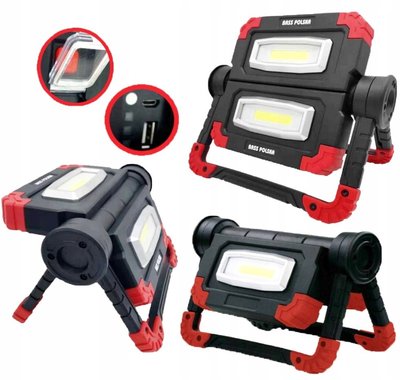 Портативная светодиодная аккумуляторная лампа - фонарь для мастерской и дома с функцией повербанка Bass Polska 5905