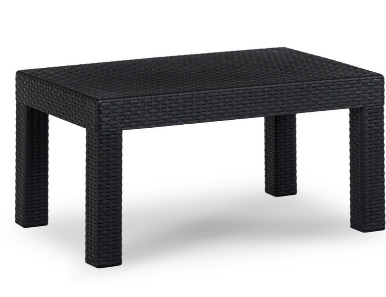 Комплект садовой мебели MEBEL ELITE BRENTA &mdash; диван, 2 кресла и стол, стильный черно/серый набор для отдыха
